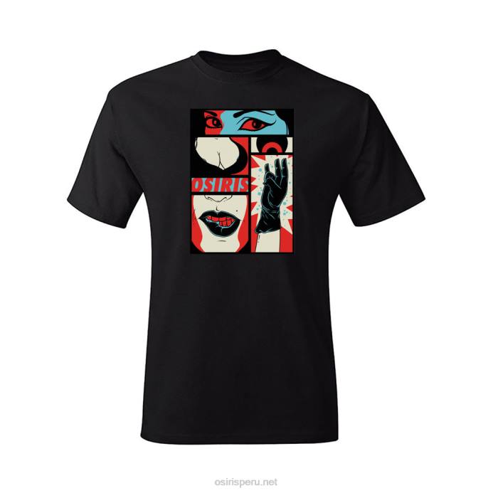4F0H47 camiseta impactante negra Osiris